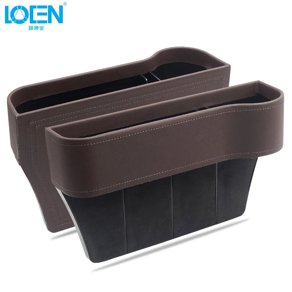 

LOEN, 1 шт., ящик для хранения сидений автомобиля, зернистый Органайзер, прорезной наполнитель, держатель для бумажника, телефона, монет, сигаре...