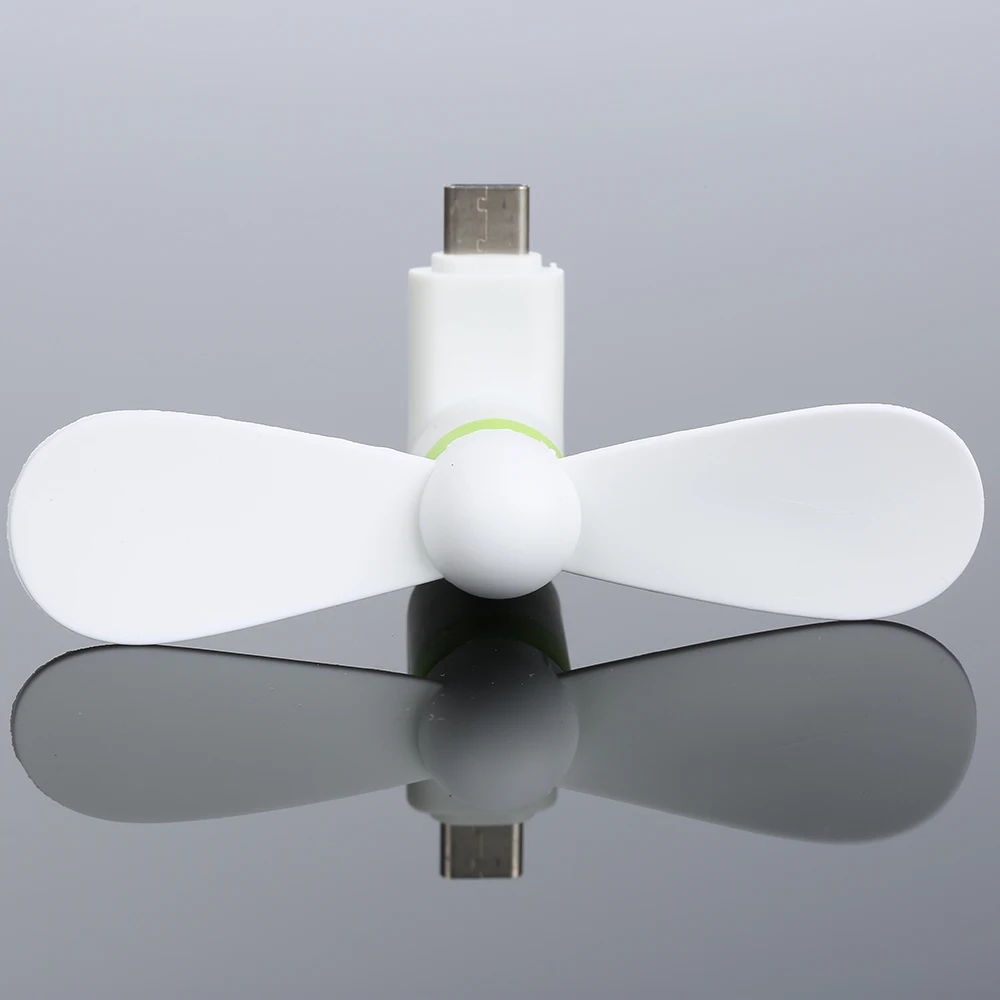 Белый Низкое потребление USB мини Тип C маленький вентилятор для смартфонов 1 Вт Мощность 5 В - Название цвета: Белый