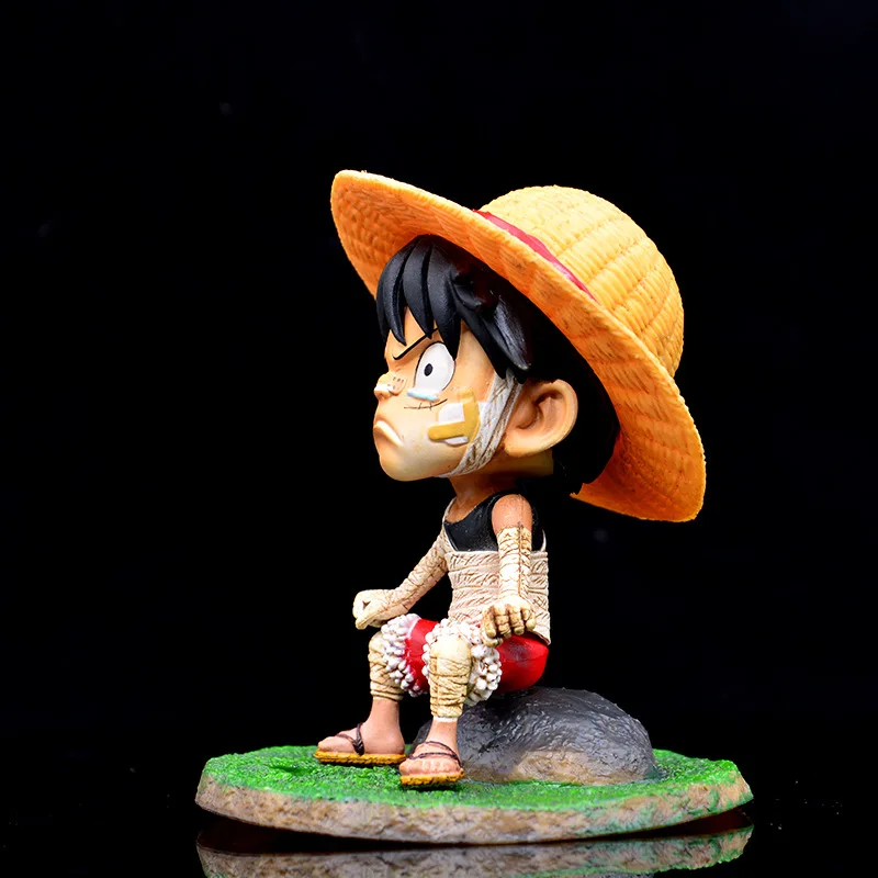 Одна штука 15 см Luffy Sabo Ace Q версия GK Сидящая осанка Angry хобби Аниме ПВХ Фигурки