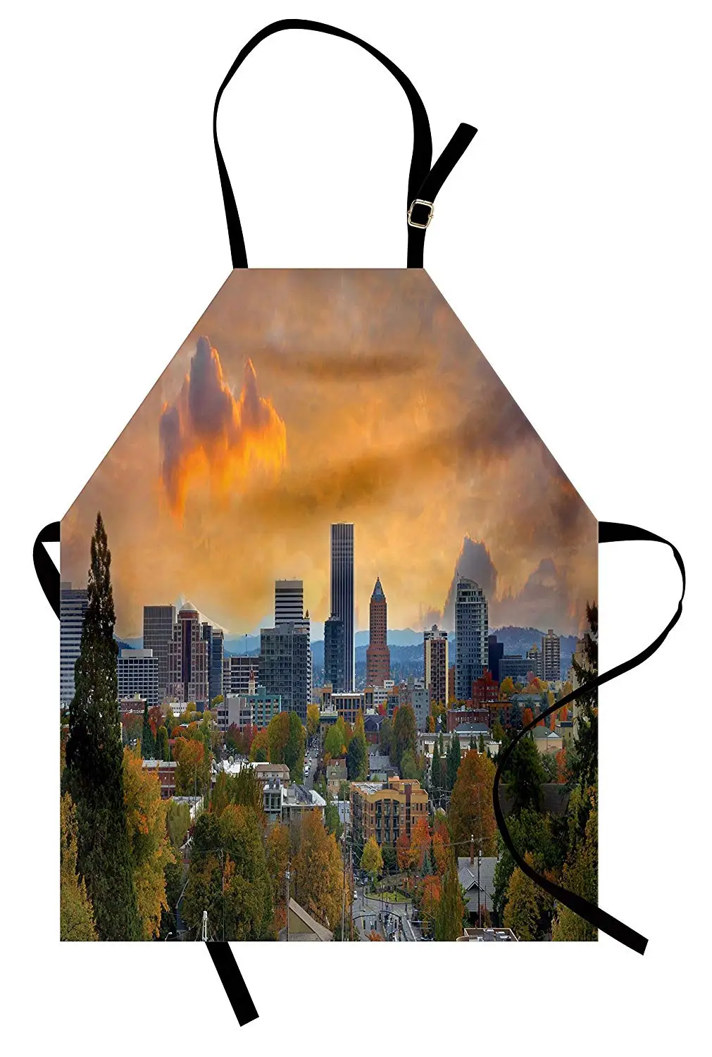 Фартук Oregon City of Portland осенний сезон городской и деловой район городская