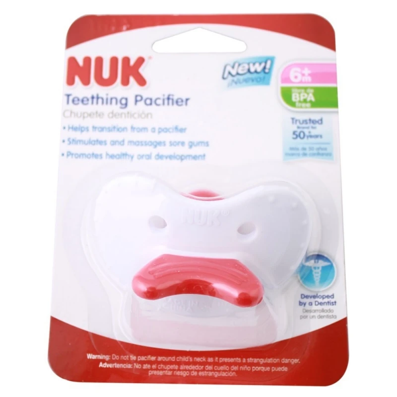 NUK Teething Pacifier White and Red 