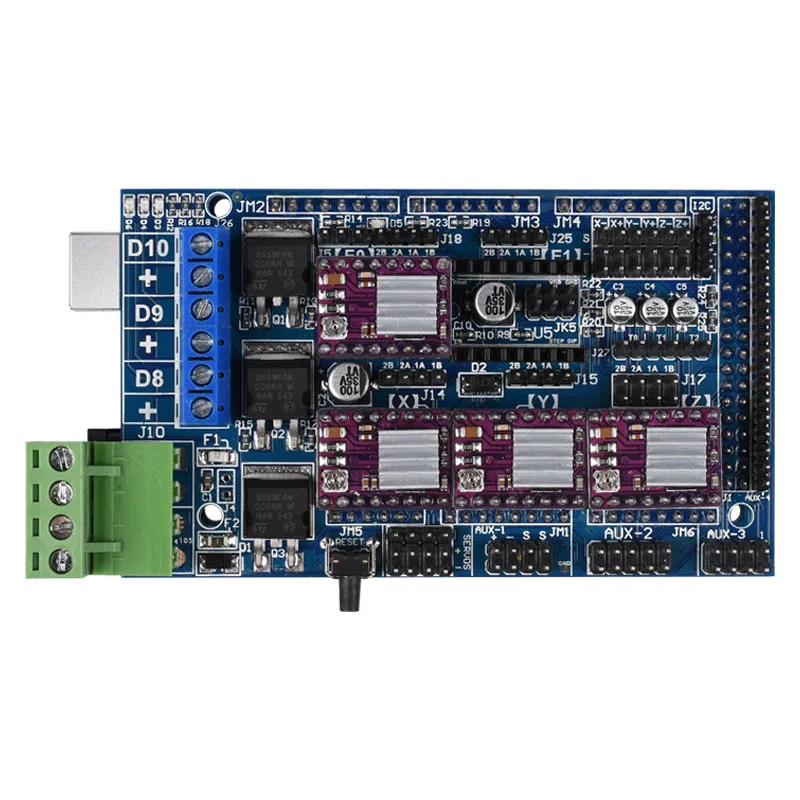 Запчасти для 3D принтера плата управления Ramps 1 5 Upgrade Base on 4 12V Reprap Mendel Mega2560 Motherboad A4988