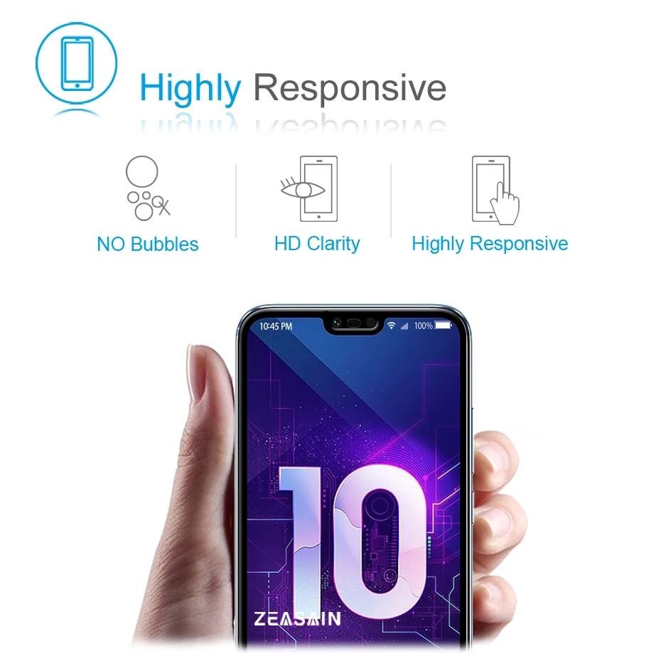2 упаковки Оригинальная защитная пленка ZEASAIN для Huawei Honor 10 Honor10 полное покрытие