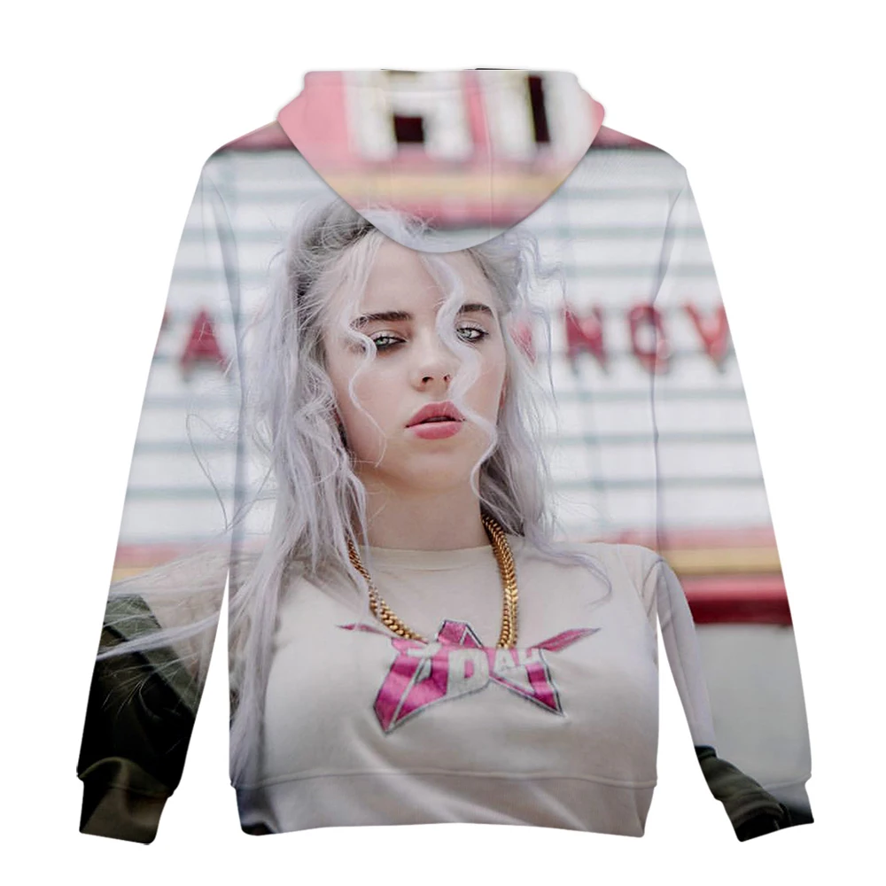Новая Толстовка уличная billie eilish модная Толстовка мужская/wo Мужская толстовка модная певица хип-хоп унисекс толстовка с принтом Топ
