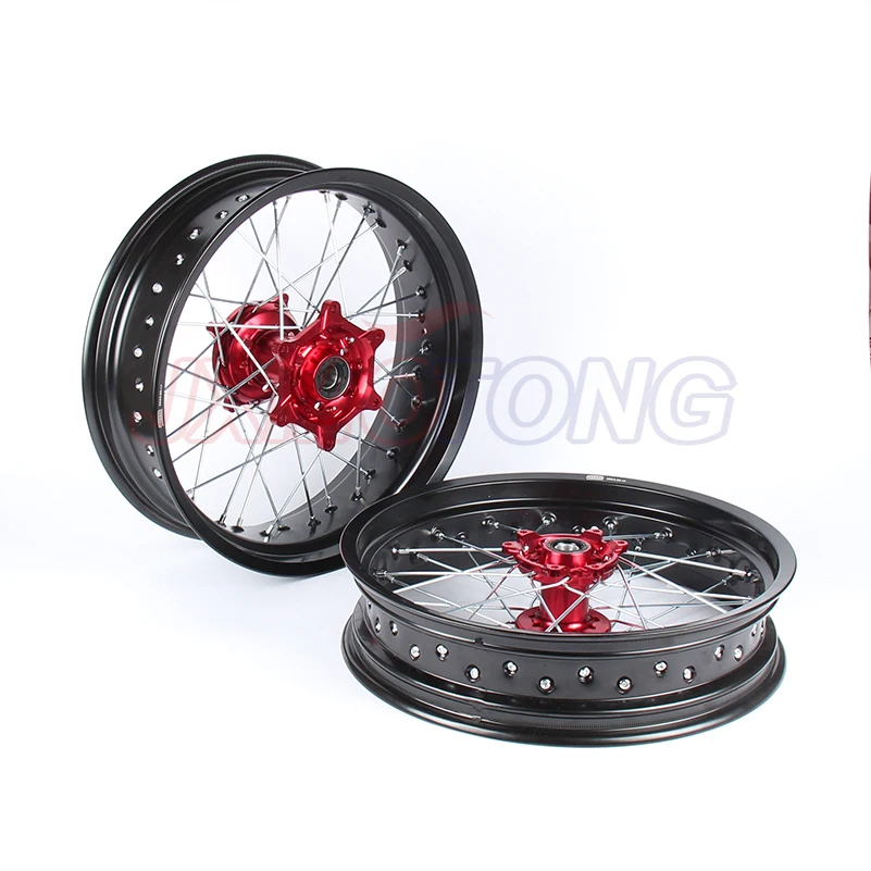 Комплект Колесных ободов SUPERMOTO 3 5/5 0*17 &quotдля HONDA CRF250R 2004 2013 CRF450R 2002 2012 2011 2010 2009 2008 2007