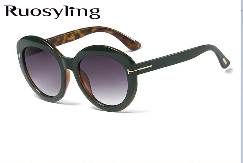 C5 Green Brown Ruosyling, модные женские солнцезащитные очки, UV400, Овальные, большие, негабаритные, солнцезащитные очки, для девушек, Июльские оттенки, для женщин, темные солнцезащитные очки, пляжные очки - Цвет линз: C5 Green Brown