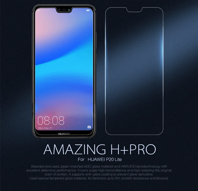 Nillkin закаленное стекло для Huawei P20 Lite Оригинал 9H Amazing H/H + Pro Полное покрытие Защитная