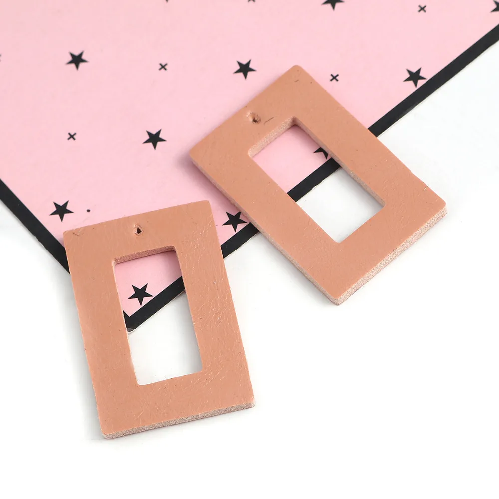 Doreen Box Nee Fashion PU Leather Pendants Geometric Oval Rectangle Peachy Beige Color DIY Necklace Bracelets Jewelry 50 PCs | Украшения и