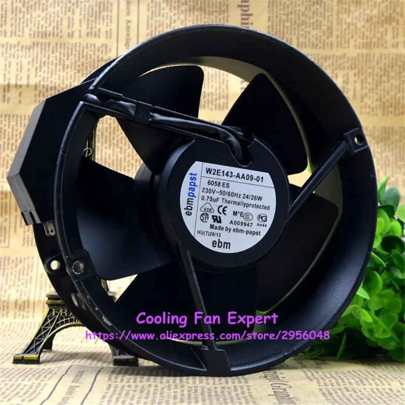 W2E143 AA09 01 Вентилятор охлаждения с двойным шариковым подшипником AC 230V 24 W/26 W 3300RPM