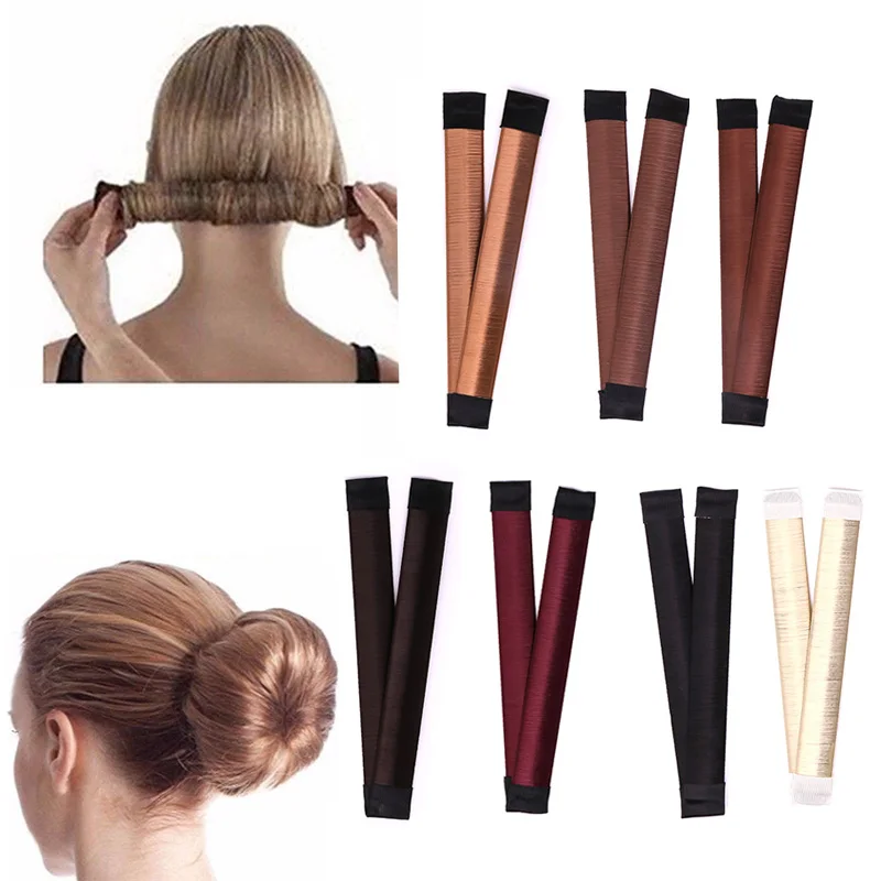 1 PCS 7 Colors DIY Easy Bun Makers Hair Braiders Elastic Hairband Donuts Chignon Magic French Curly Ball Head Styling Tools | Красота и