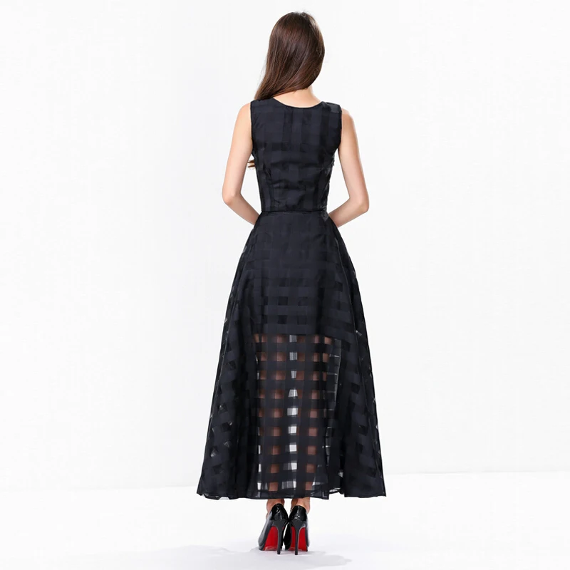 LERFEY Vestidos женское летнее платье Элегантное винтажное клетчатое белое черное из