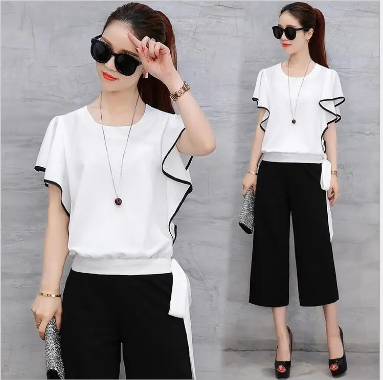 2017 весенне летняя женская шифоновая рубашка с рукавом в виде листа лотоса