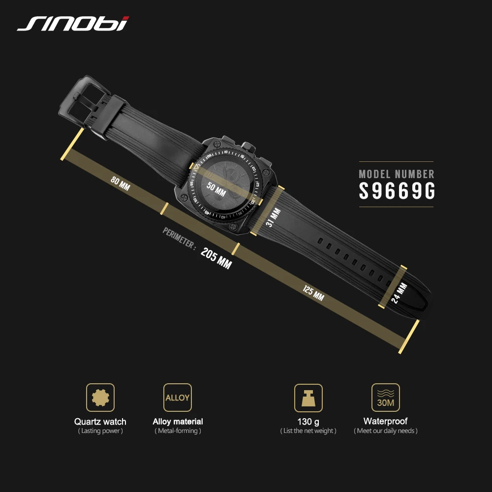 Relogio Masculio 2019 SINOBI Новое поступление мужские кварцевые часы силиконовые модные