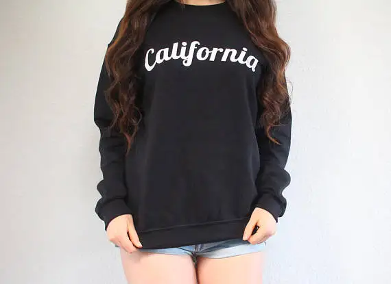 Черная толстовка с капюшоном Калифорния модная повседневная Tumblr хипстерская