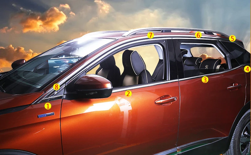 Наружные аксессуары из нержавеющей стали, накладка на подоконник для peugeot 3008/3008 GT