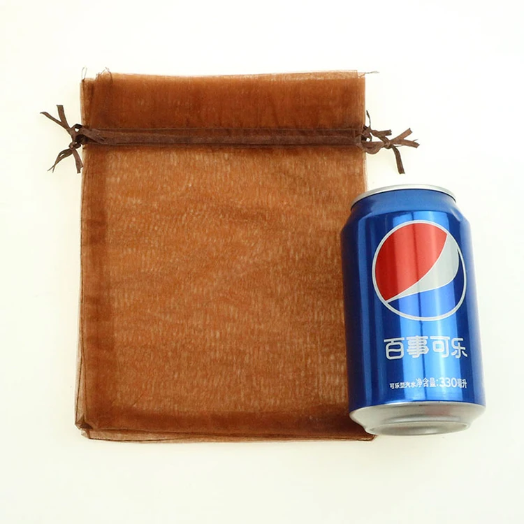 Подарочные пакеты для ювелирных изделий из органзы коричневого цвета дешевые