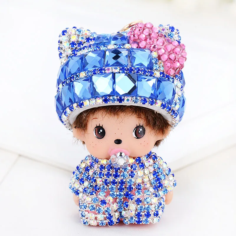 Милый мультфильм MONCHHICHI брелок для ключей мода сплава цинка аниме подвеска женщин