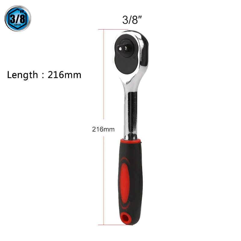 1Piece Cr-V Flexible Ratchet Wrench 3/8&quot Allen Key Length Adjustable 72 Teeth Spanner Hand Tools | Инструменты