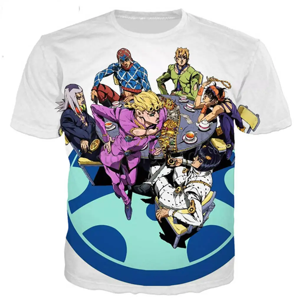 Новое поступление JoJo Необычные Приключения футболка для мужчин и женщин 3D принт Новинка модная футболка хип хоп Уличная Повседневная Летняя топы