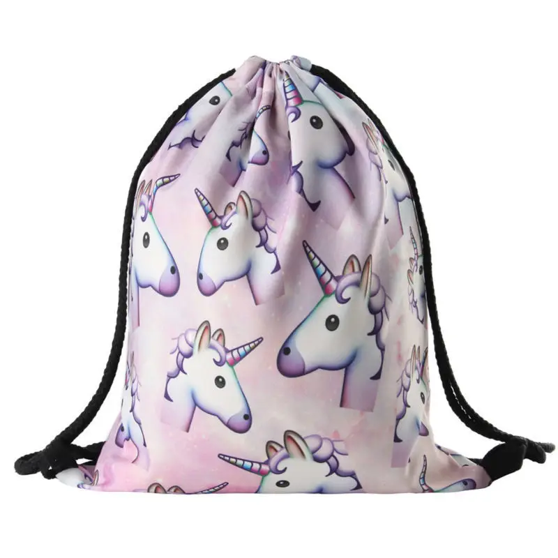 Модный маленький рюкзак с единорогом для женщин школьная сумка 3D принтом