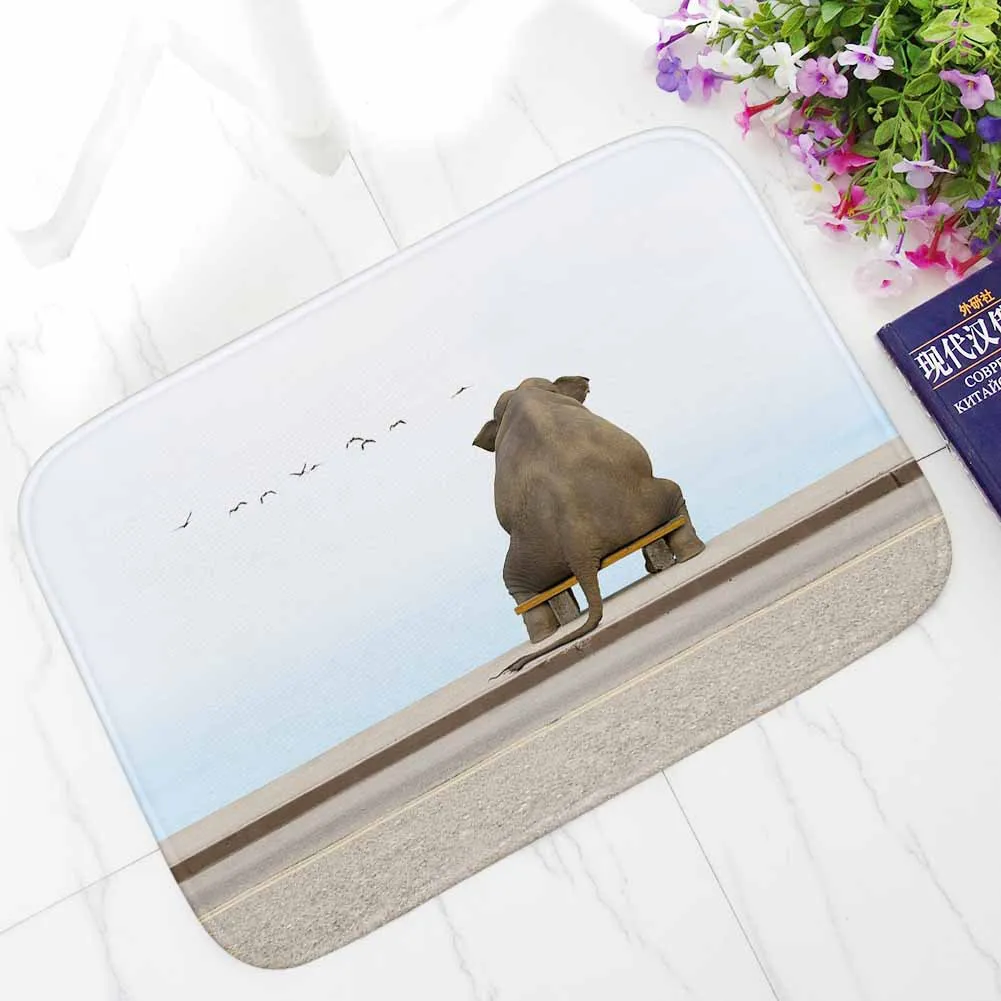 Креативный напольный коврик Zeegle с принтом слона для украшения дома входной двери
