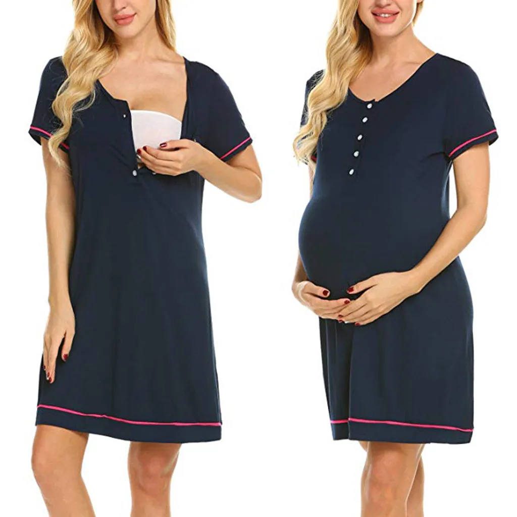 Maternity Nursing Delivery Nightgowns Tracksuit Breastfeeding Gown Dress Pregnancy Summer ropa Embarazada | Мать и ребенок