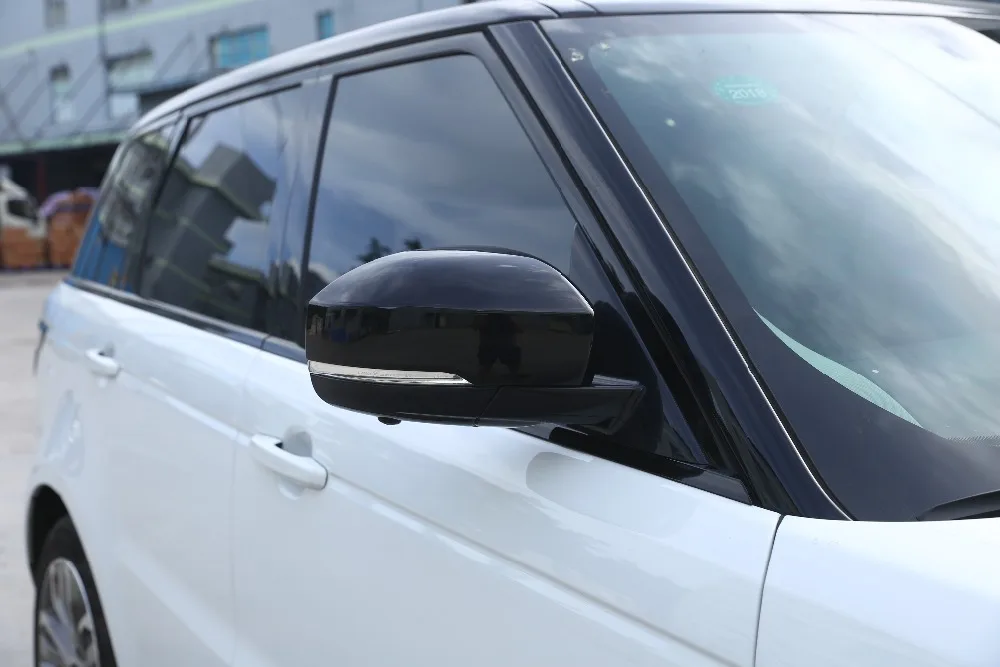 

Глянцевый черный АБС полноразмерный боковой Чехол для зеркала заднего вида отделка для RangeRover Sport VOGUE Discovery 4/5 2013-2019