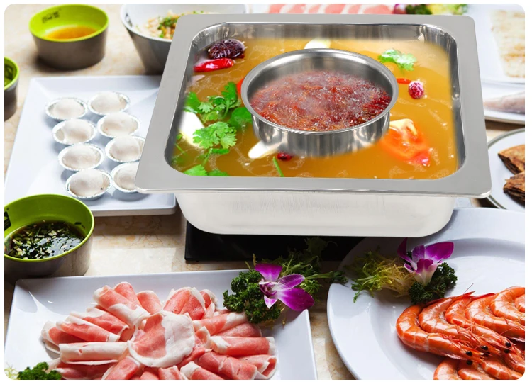 Утолщенная квадратная кастрюля из нержавеющей стали Sichuan Chongqing старое горячее