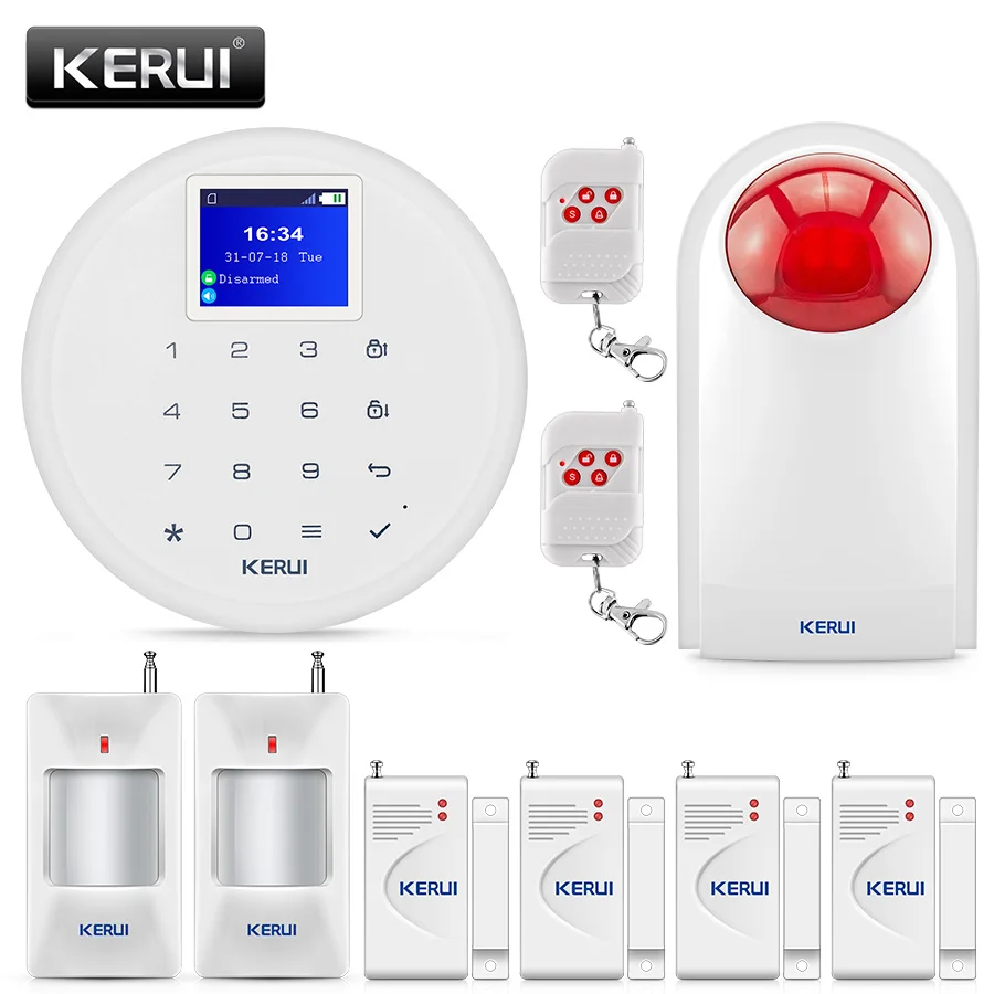 Siren Kit KERUI G17 Беспроводная GSM SMS Охранная сигнализация IOS Android приложение дистанционное управление домашняя утечка воды комплект защиты сигнализации - Цвет: Siren Kit