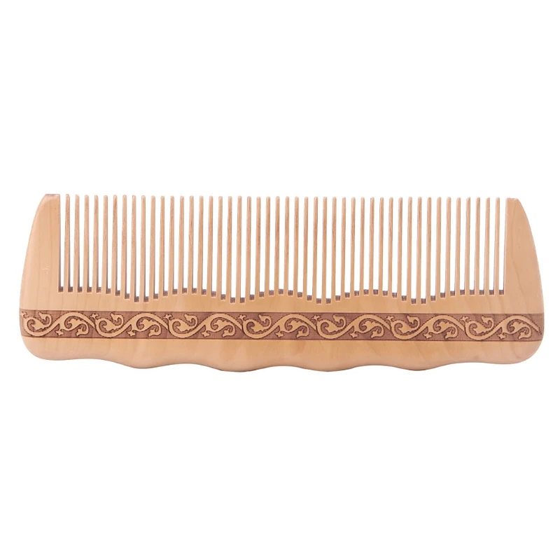 Китайская традиционная деревянная расческа с гравировкой натуральный персик