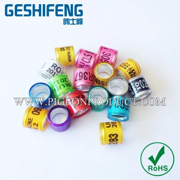 Красивый цвет прозрачный пластик 300 шт 8 мм кольцо для голубя с именем телефон год