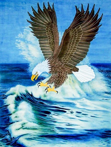 

Алмазная вышивка с изображением орла и животных 5D волны, алмазная вышивка, кристаллы, полный набор алмазов, необработанная декоративная алм...