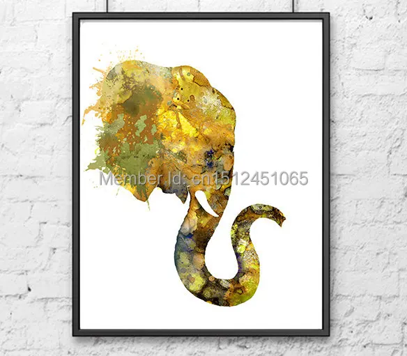Абстрактная Настенная картина для детей декор гостиной спальни желтого слона