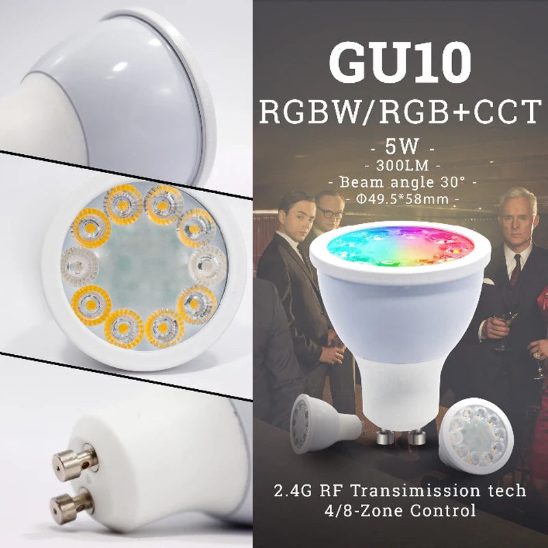WASEDA ZIGBEE RGB/CCT белый 5 Вт лампа RGBW/CW 2700-6500 K светодиодный прожектор AC100-240V zigbee zll работа