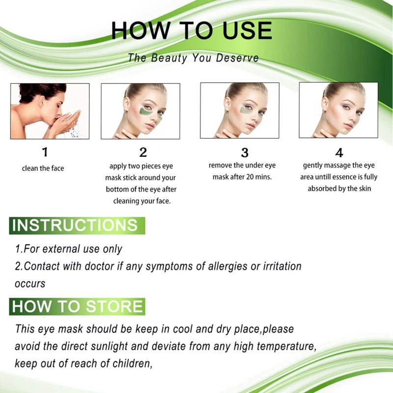 

Seaweed Gel Eye Mask Hydrating Firming Skin Remove Eye Bag Dark Circles Brighten Skin Color Eye Mask