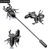 free shipping black beetle brooches pin cutecufflinks lapel pin set party gift jewelry accessory
