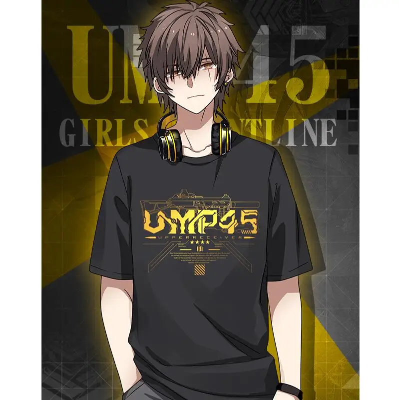 Новая игра для девочек Frontline UMP45, карнавальный костюм, летняя футболка с коротким рукавом, футболки, топы для мужчин и женщин, повседневная черная футболка на каждый день