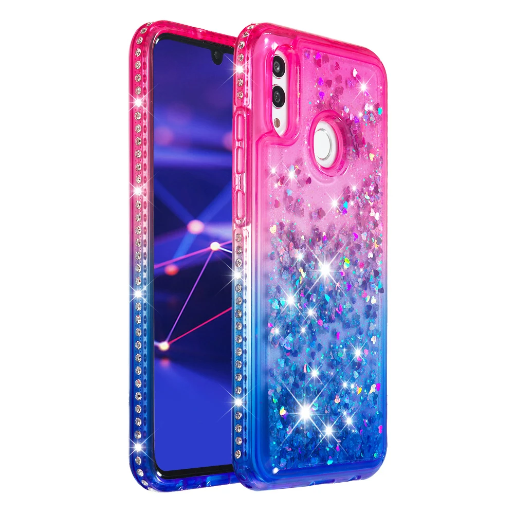 Алмазный блестящий чехол для huawei Honor 10 Lite 7C 7A Y5 Y6 градиентный чехол с сияющими блестками для huawei mate 20 Lite Pro P Smart