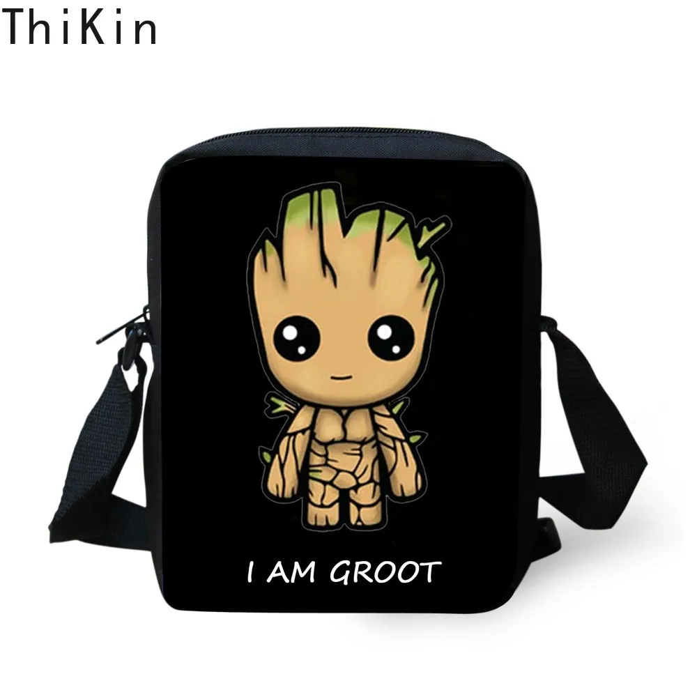 Мини-сумки-мессенджеры с принтом «THIKIN Cartoon I Am Groot» для мальчиков и девочек, сумки через плечо, школьный ранец для детского сада, студентов, дошкольников