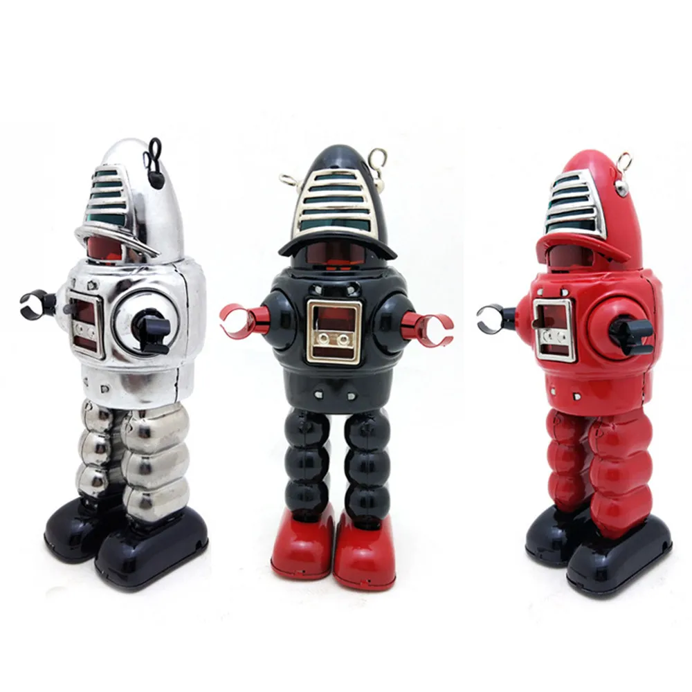 

Классический коллекционный винтажный Заводной большой робот для фотосъемки детей оловянные игрушки с ключом классическая игрушка подарок...