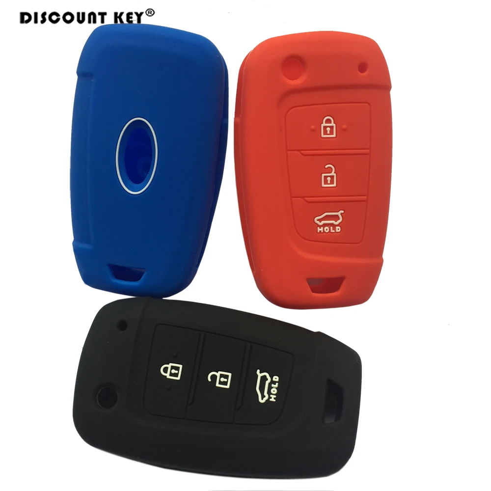 3 автомобильный ключ с кнопкой чехол силиконовый для ключей hyundai Elantra Solaris 2017 Tucson Key