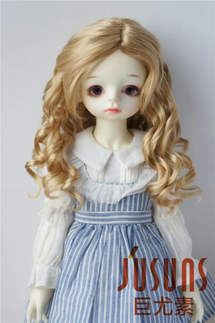 JD259 1/6 1/4 1/3 YOSD MSD SD модные BJD кукла парики Размер 6-7inc 7-8 дюймов, 8-9 дюймов, гнущаяся BJD синтетический мохеровый парик - Цвет: 8-9inch GoldenBlond