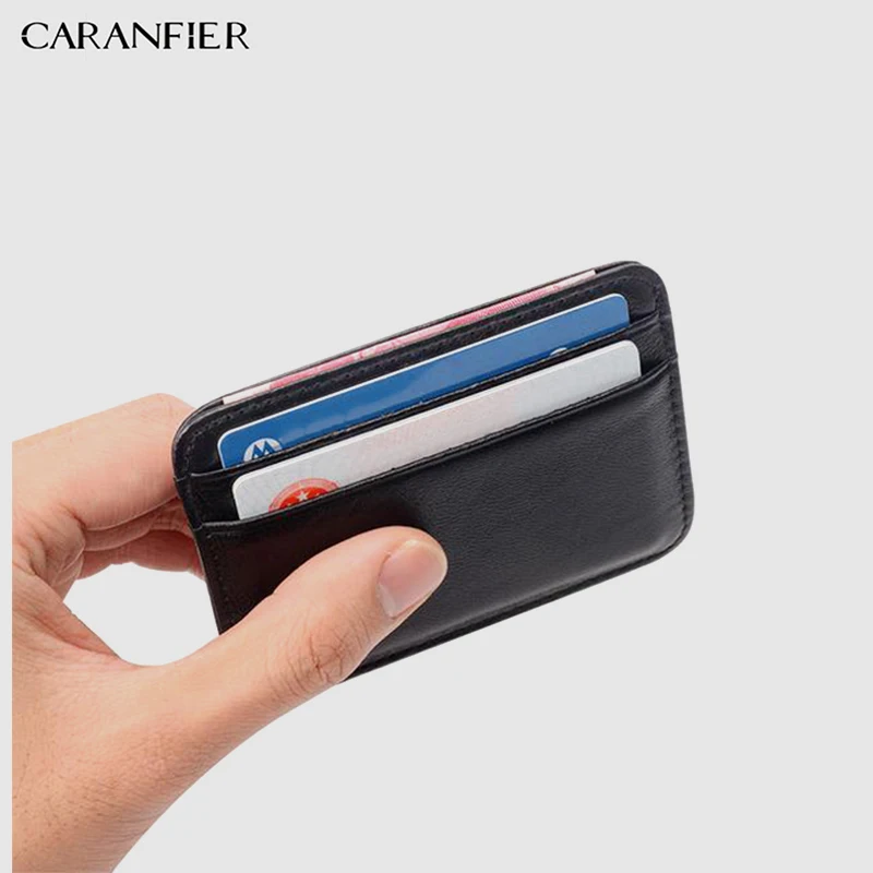 CARANFIER мужские сумки для карт из натуральной бычьей кожи кошелек визитница