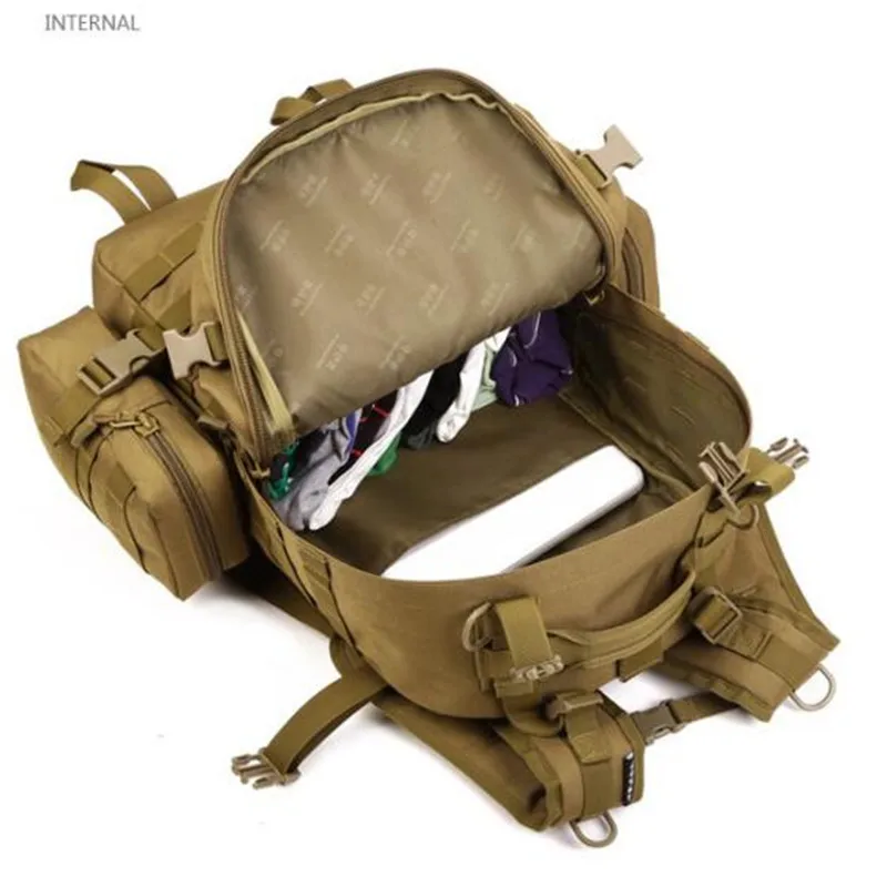 Рюкзак дорожный 50 л комбинированный вместительный ранец Тактическая Военная