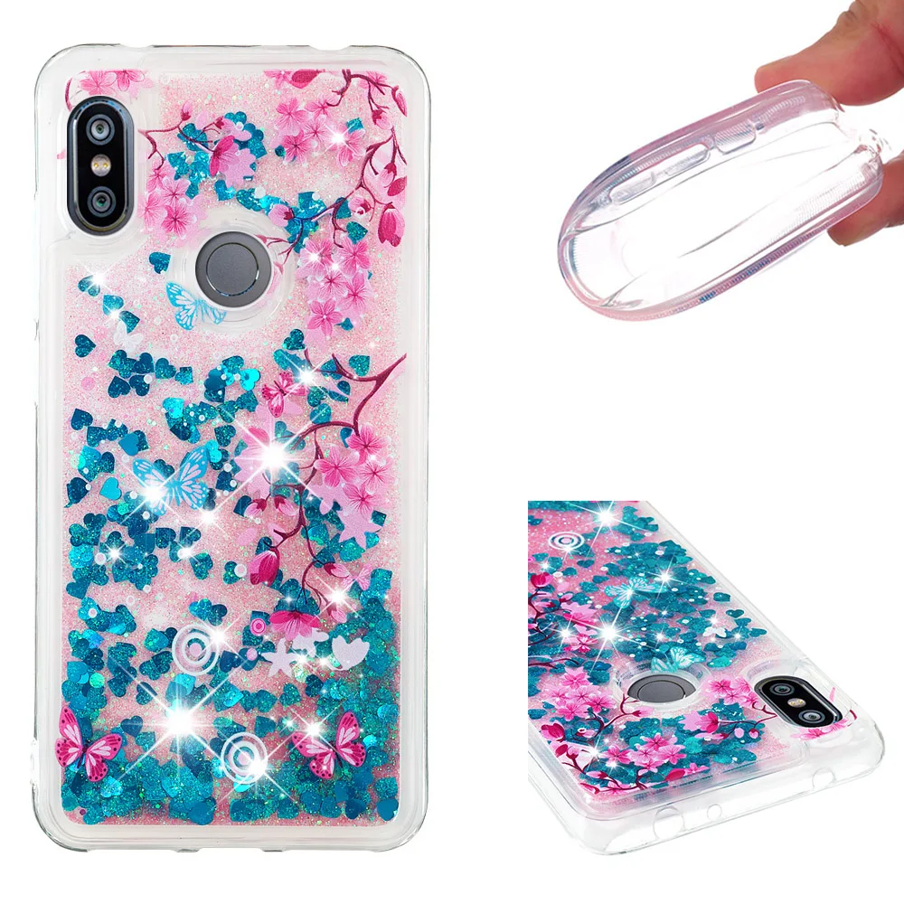 Шикарный чехол для Xiaomi Note 6 Redmi Pro Dynamic Liquid Quicksand TPU Xiomi Xaomi Red Mi 6Pro Funda|Чехлы-накладки| |