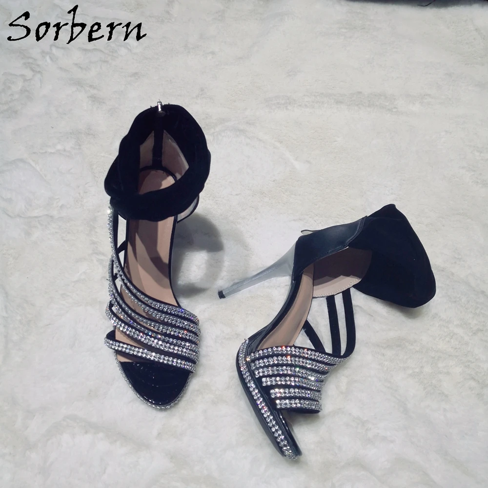 Женские вечерние Далии с кристаллами на высоком тонком каблуке|Боссоножки и