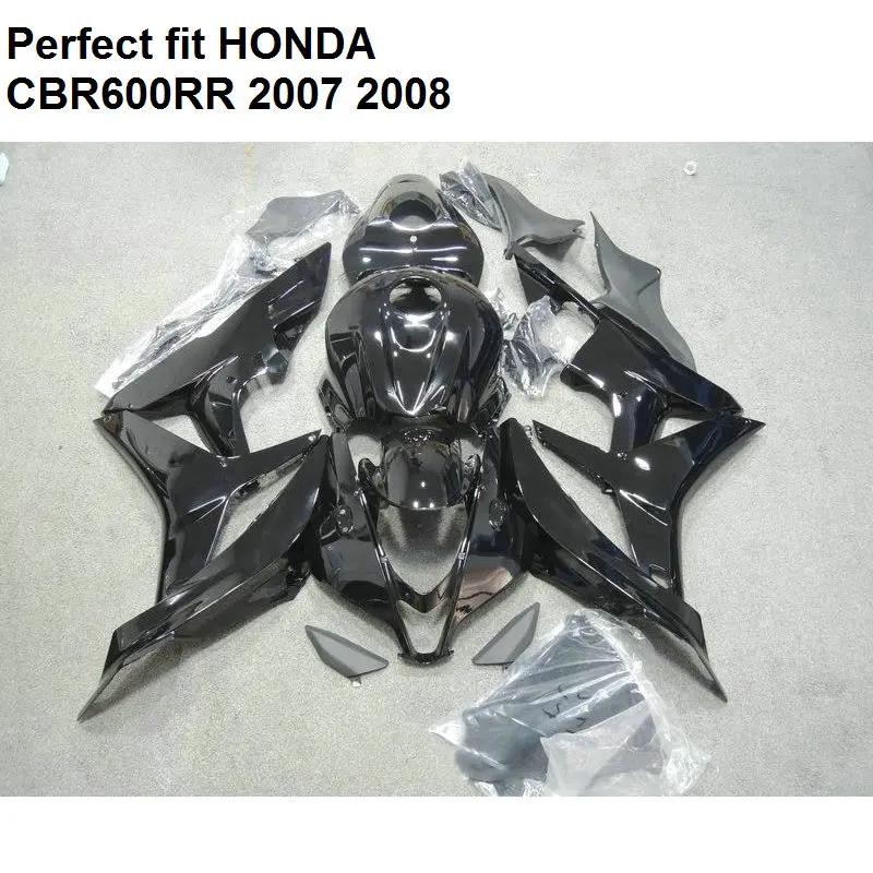 Лидер продаж Обтекатели для Honda black CBR 600RR 2007 2008 комплект обтекателей CBR600RR 07 08