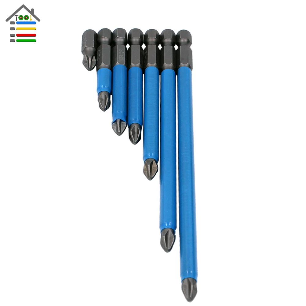 Набор бит для электрической отвертки PH2 7 шт. с противоскользящим покрытием