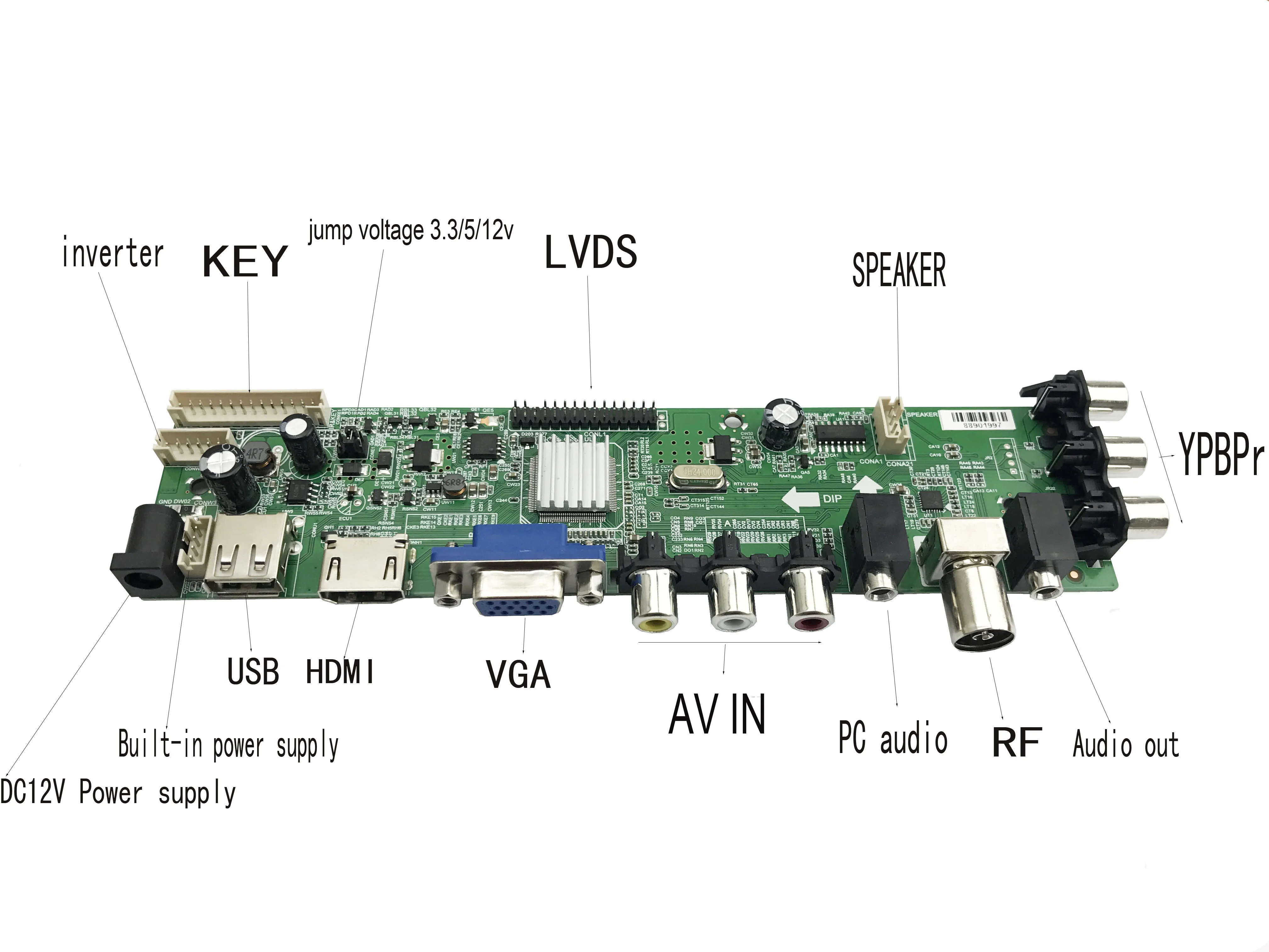 Цифровая ТВ плата d3663lua ds a8 универсальная ЖК-плата с поддержкой DVB-T2 DVB-T DVB-C полный комплект для 15," 40pin 1ch 6 бит