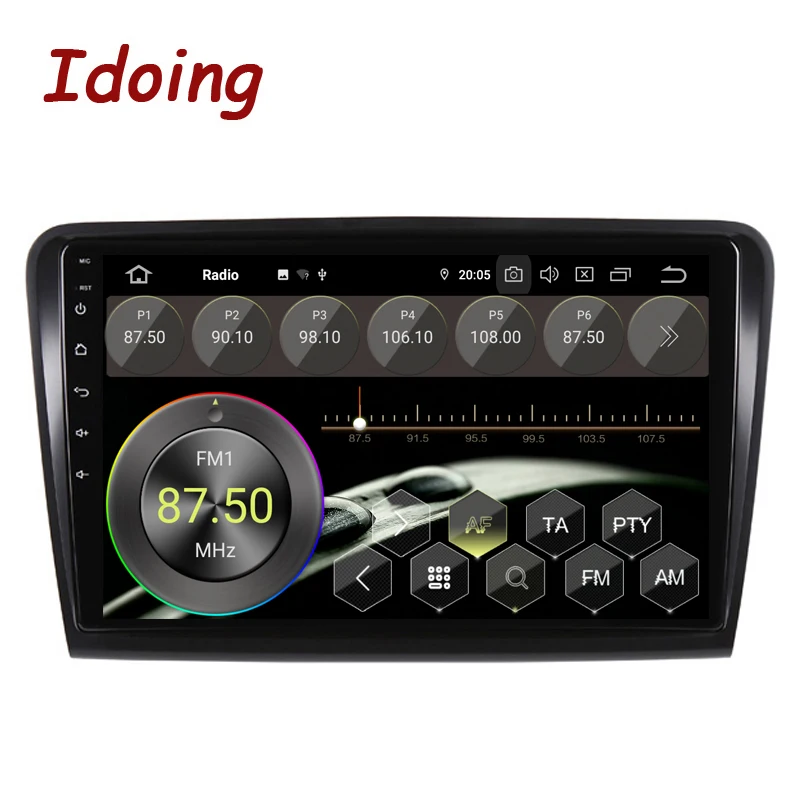 Автомобильный мультимедийный плеер Idoing 10 2 дюйма 2.5D Android 2008 для Skoda Superb 2014 4 Гб + 64 ГБ